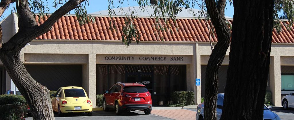 front view of community commerce bank office