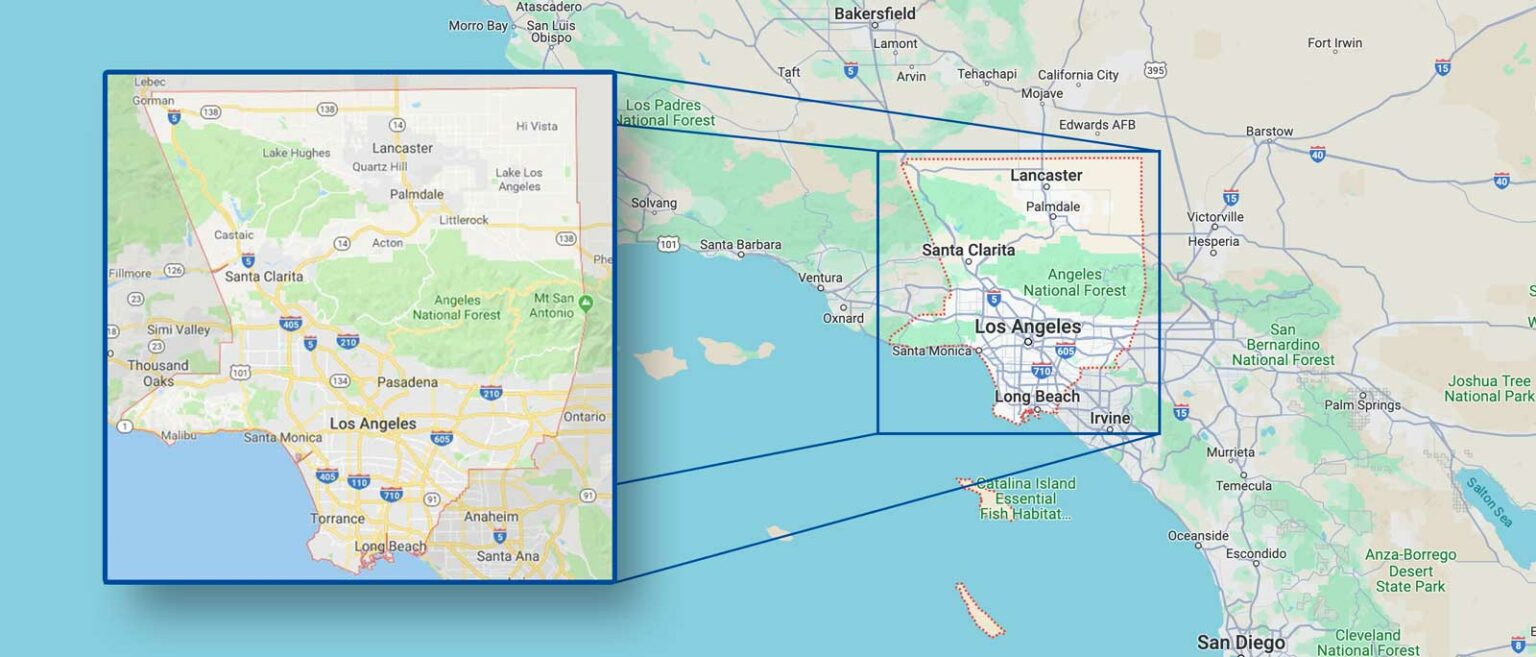 MD 31084 Los Angeles‐Long Beach‐Glendale, CA Metropolitan Division Map