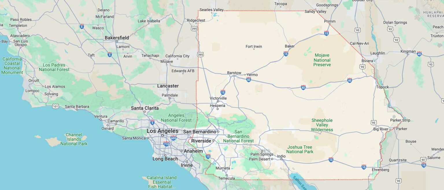 MSA 40140 Riverside‐San Bernardino‐Ontario, CA Metropolitan Statistical Area Map
